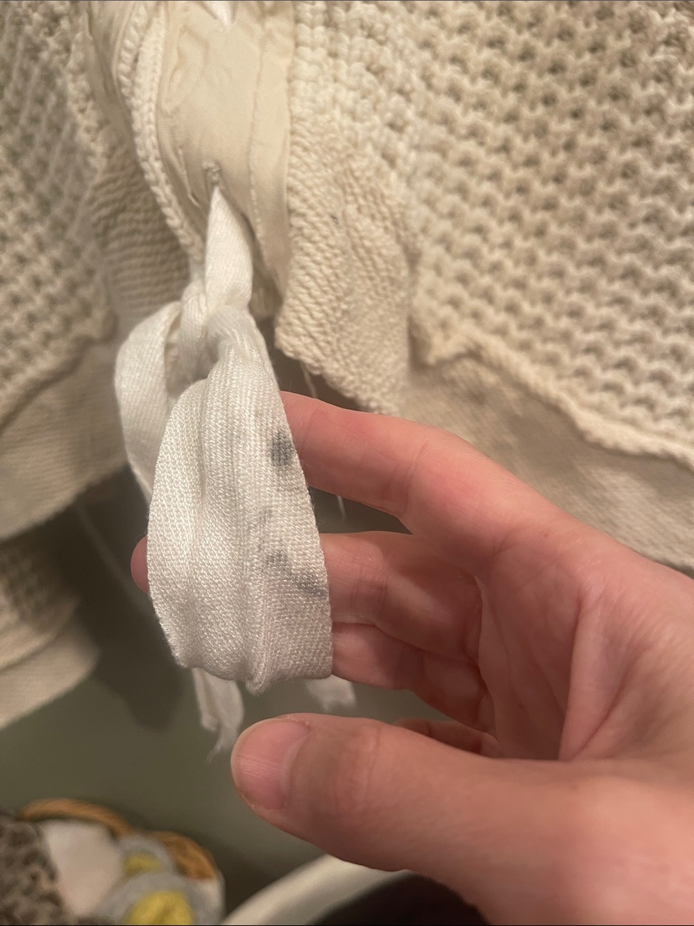 Free People Cream Off-Shoulder Waffle Knit Sweater - Picture 5 of 5